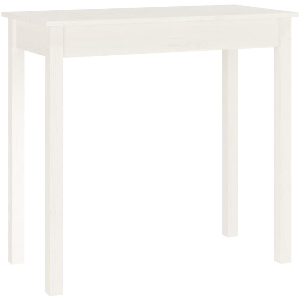 Tavolo Consolle Bianco 80x40x75 Cm In Legno Massello Di Pino - Foto 2