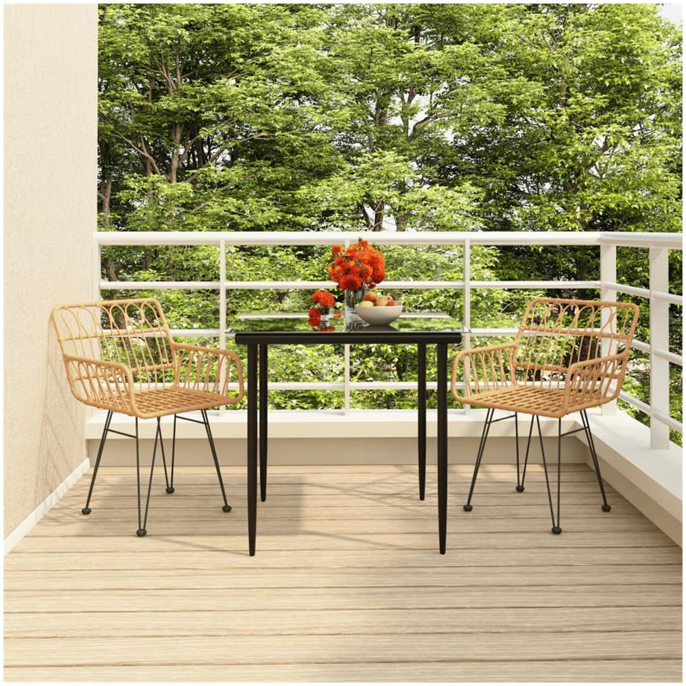 Set Da Pranzo Da Giardino 3 Pz In Polyrattan - Foto 1
