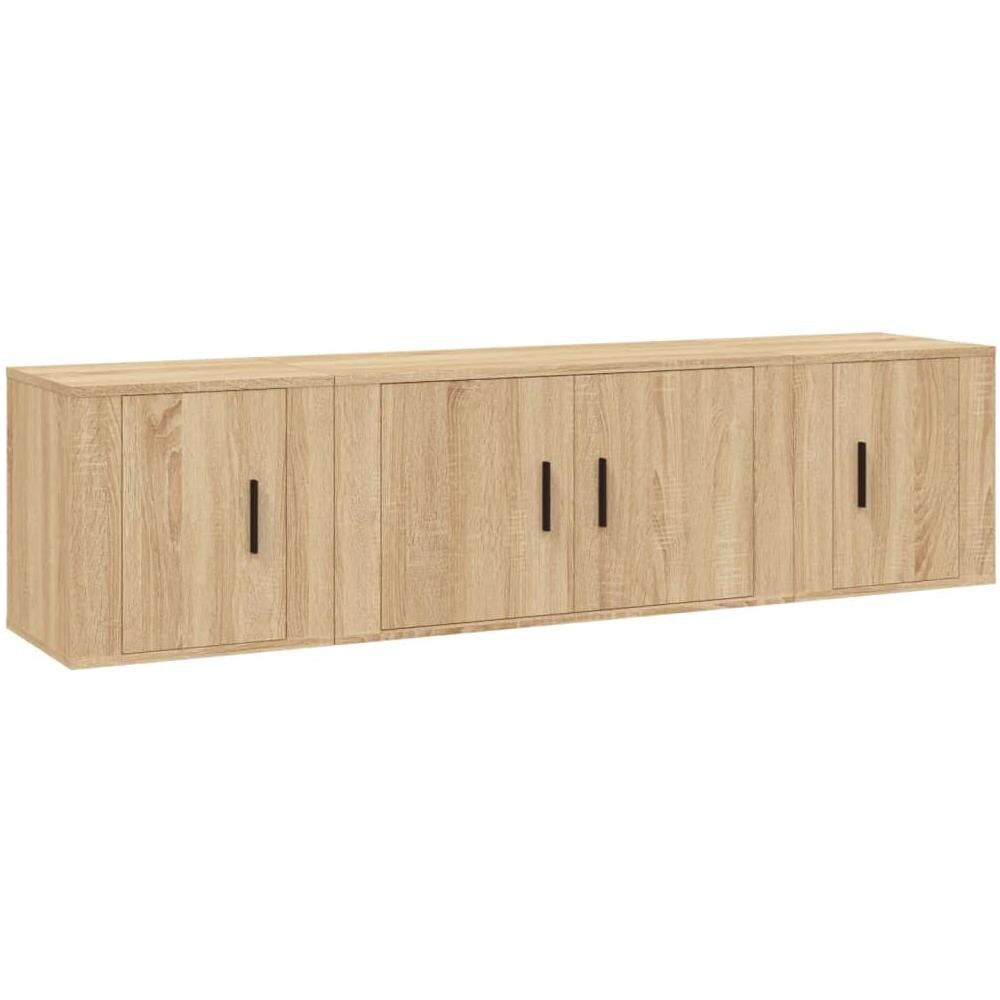 Set Di Mobili Porta Tv 3 Pz Rovere Sonoma In Legno Multistrato - Foto 2