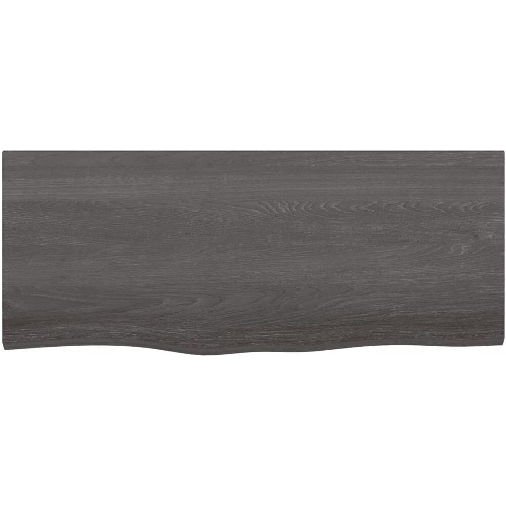 Ripiano Marrone Scuro 100x40x (2-4) cm Massello Rovere Trattato - Foto 2
