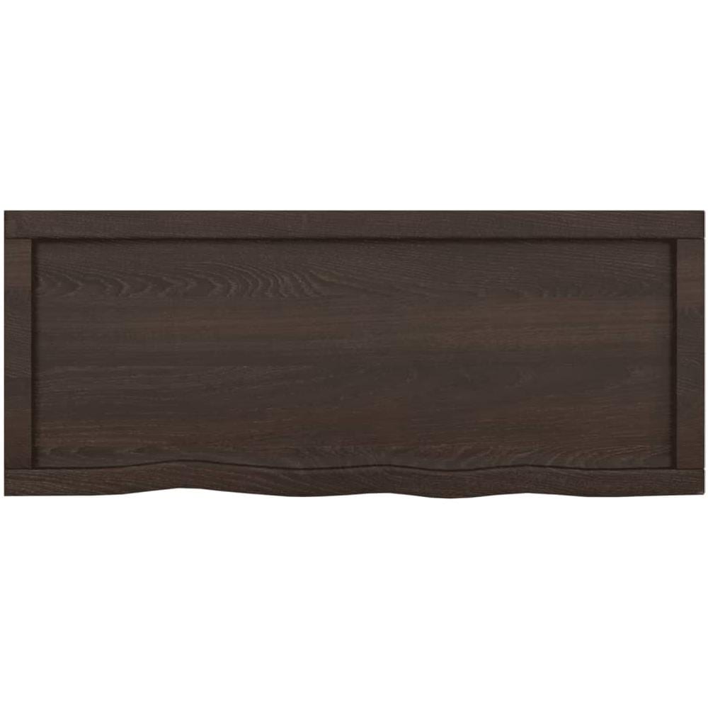 Ripiano Marrone Scuro 100x40x (2-4) cm Massello Rovere Trattato - Foto 5