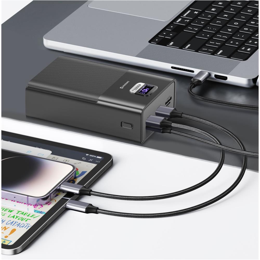 Batteria Esterna 40000mah Usb E Usb-c 100w Power Line Compatto, Nero - Foto 2