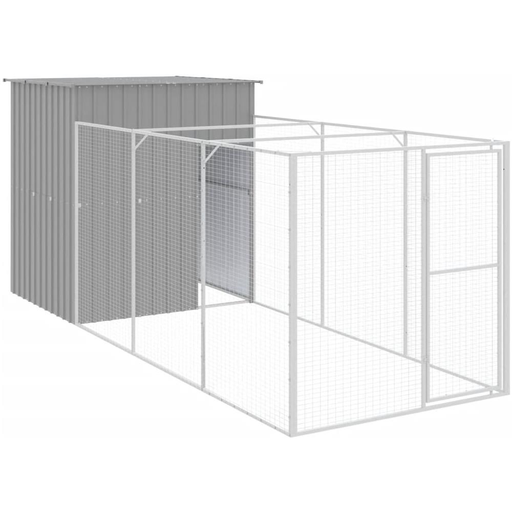 Casetta Cani Corsa Grigio Chiaro 165x455x181 Cm Acciaio Zincato - Foto 1