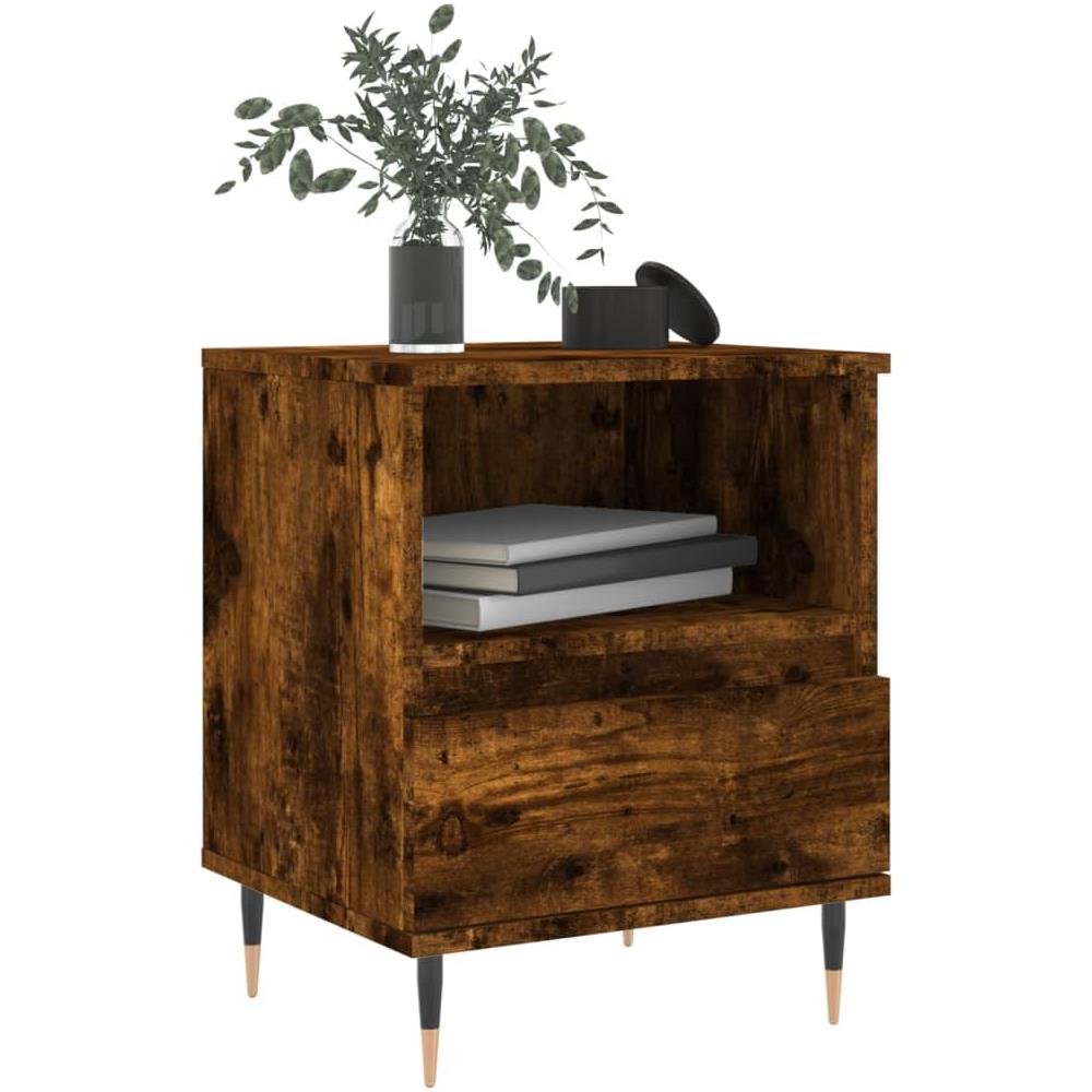 Comodino Rovere Fumo 40x35x50 Cm In Legno Multistrato - Foto 3