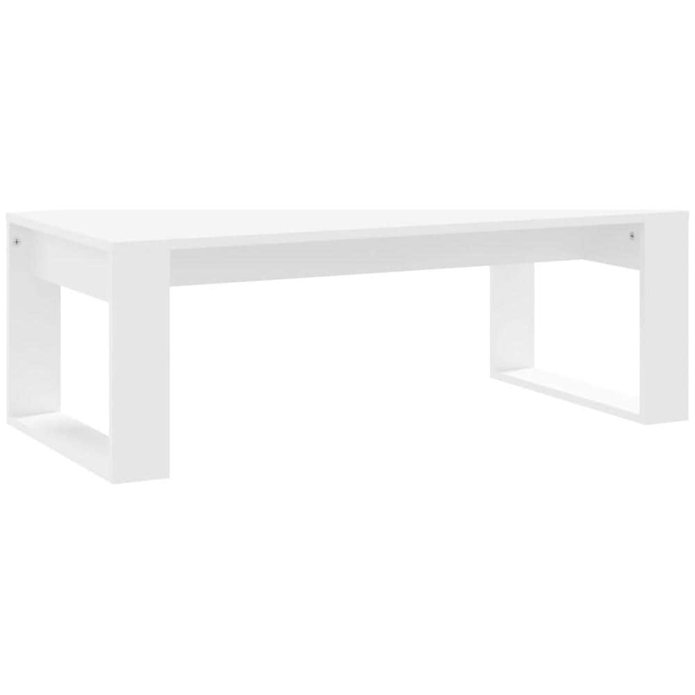 Tavolino Da Salotto Bianco 102x50x35 Cm In Legno Multistrato - Foto 2