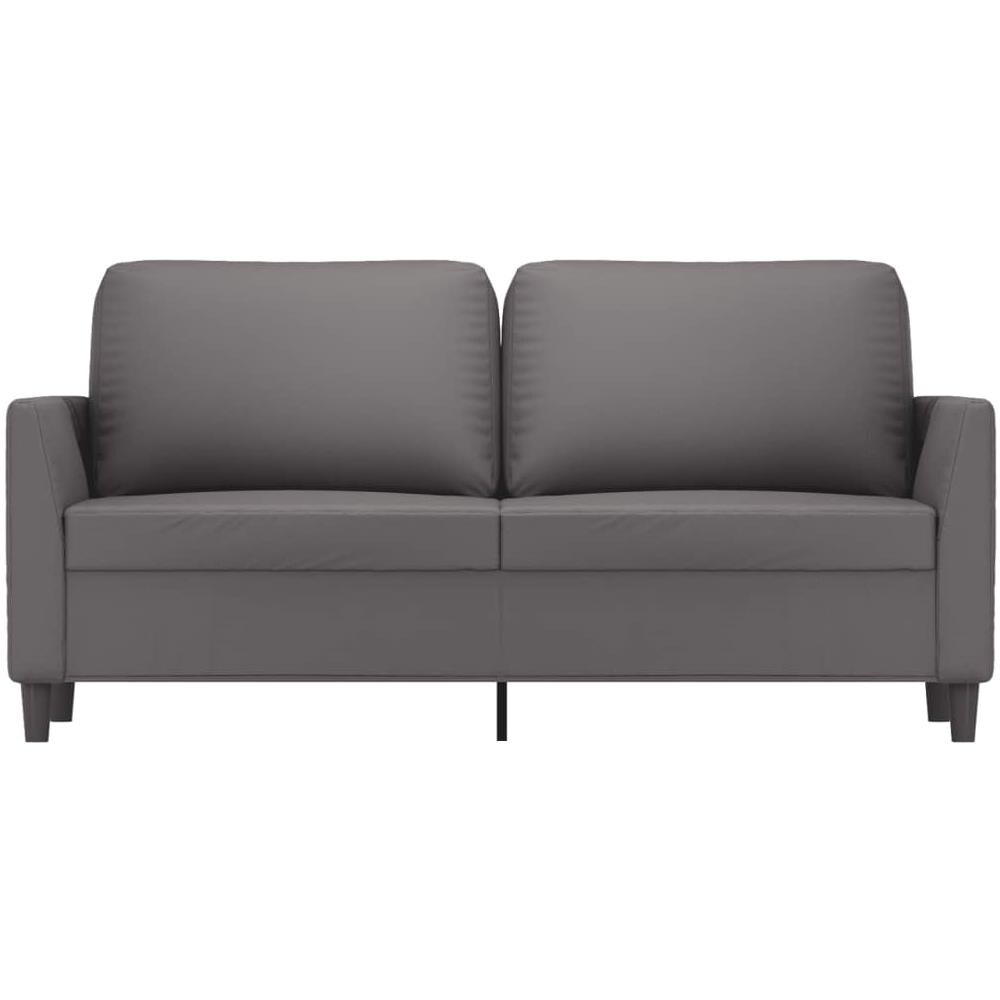 Divano A 2 Posti Grigio 140 Cm In Similpelle - Foto 3
