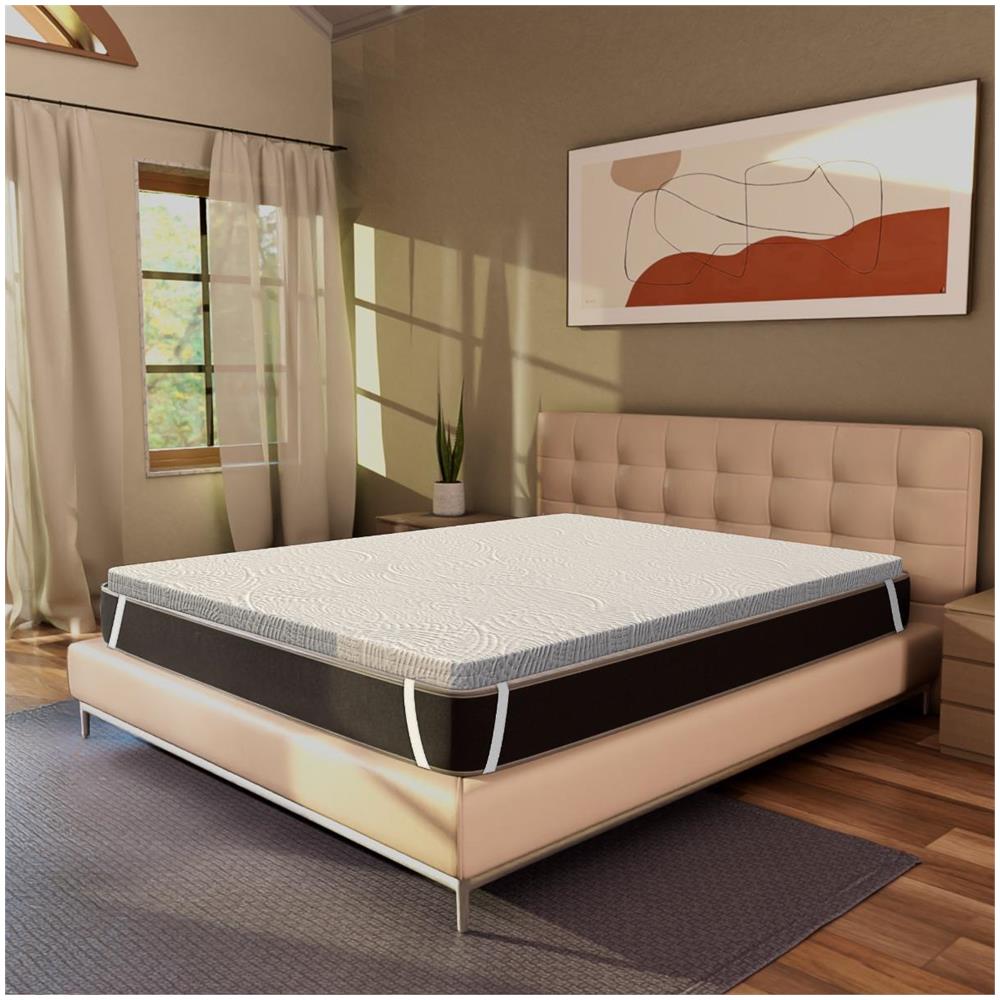 Topper Memory Foam una piazza e mezza 120x200 - alto 7 cm, a portanza differenziata, sfoderabile | One H7 - Foto 2