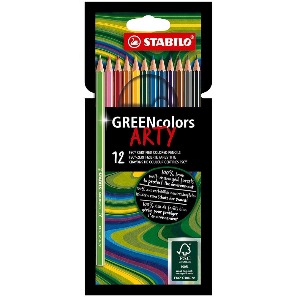 GREENcolors - Matita colorata Ecosostenibile - ARTY - Astuccio da 12 - Colori assortiti - Foto 1