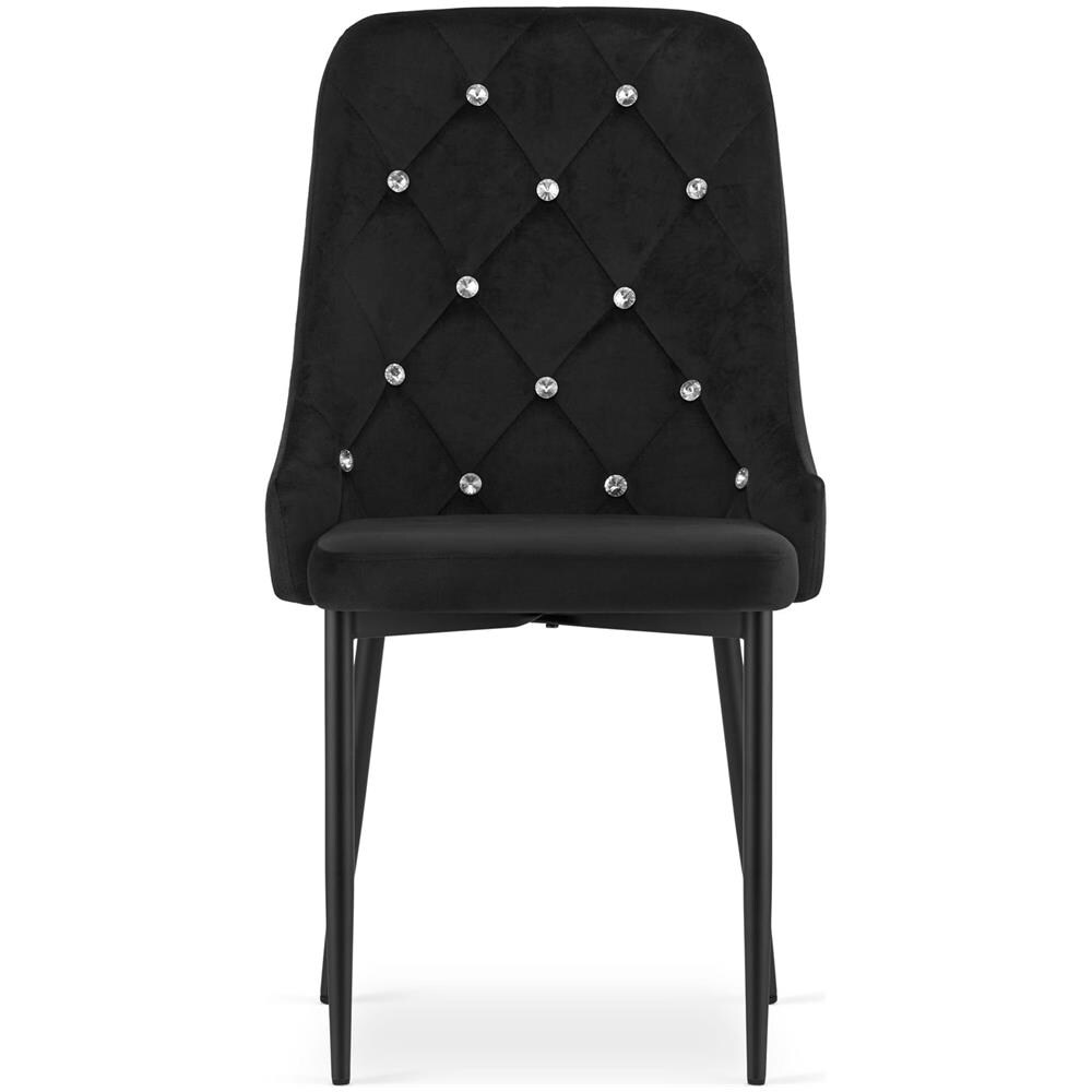 Sedia REMI in velluto nero con gambe in metallo x1 - Foto 2