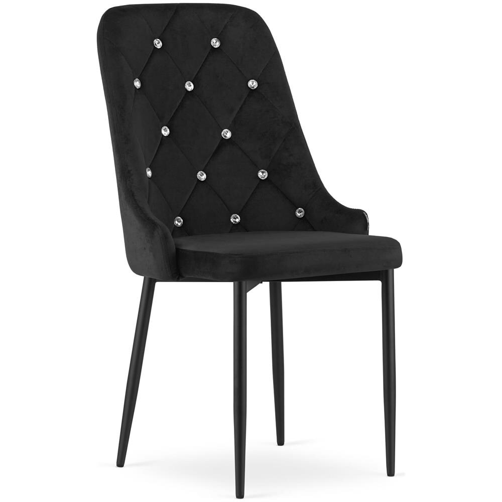 Sedia REMI in velluto nero con gambe in metallo x1 - Foto 1