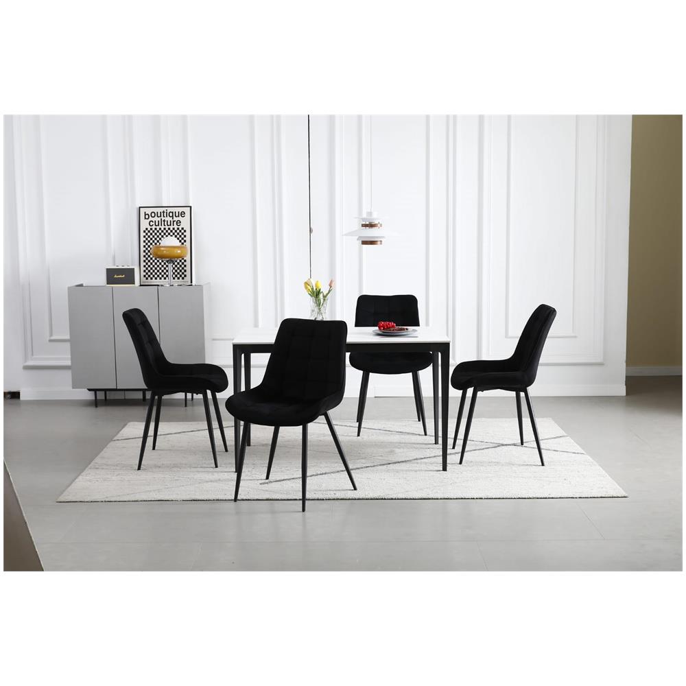Sedia BERA - Design moderno in velluto nero per soggiorno, SKU 3816 - Foto 8