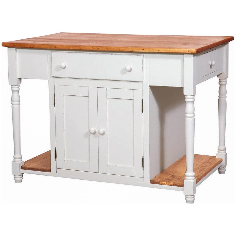 Banco Da Lavoro Bifacciale In Legno Massello Di Tiglio Struttura Bianca Anticata Piano Finitura Naturale130x80x88 Cm - Foto 3