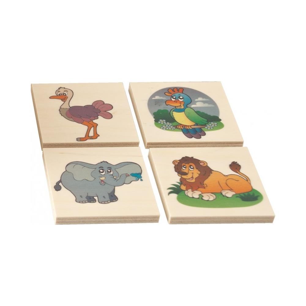 Memory Animali Della Foresta. Il Memo Un Gioco Di Memoria Con Tessere E Scatola Di Legno - Foto 2