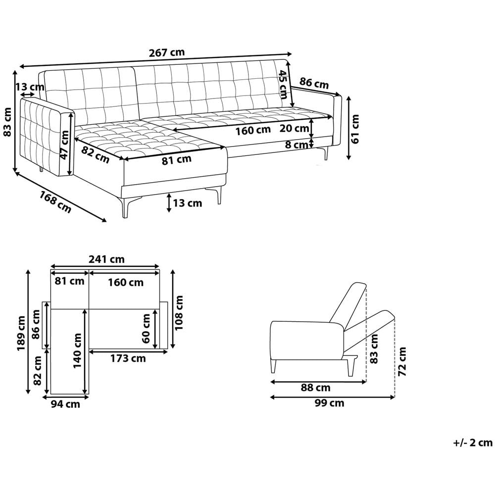 Divano Letto Angolare In Velluto Verde Smeraldo Versione Destra Aberdeen - Foto 2