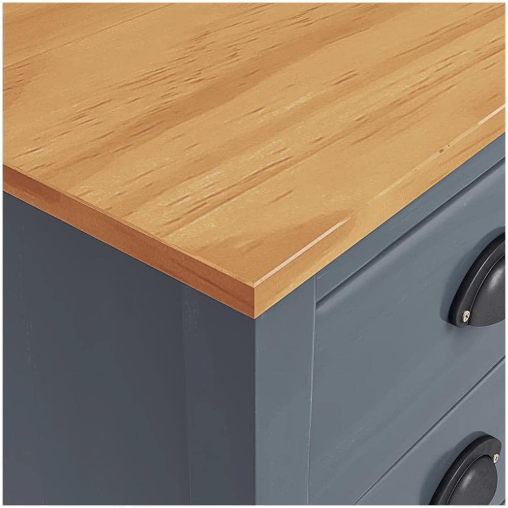 Comodino Hill Grigio 46x35x49,5 cm Legno Massello di Pino - Foto 2