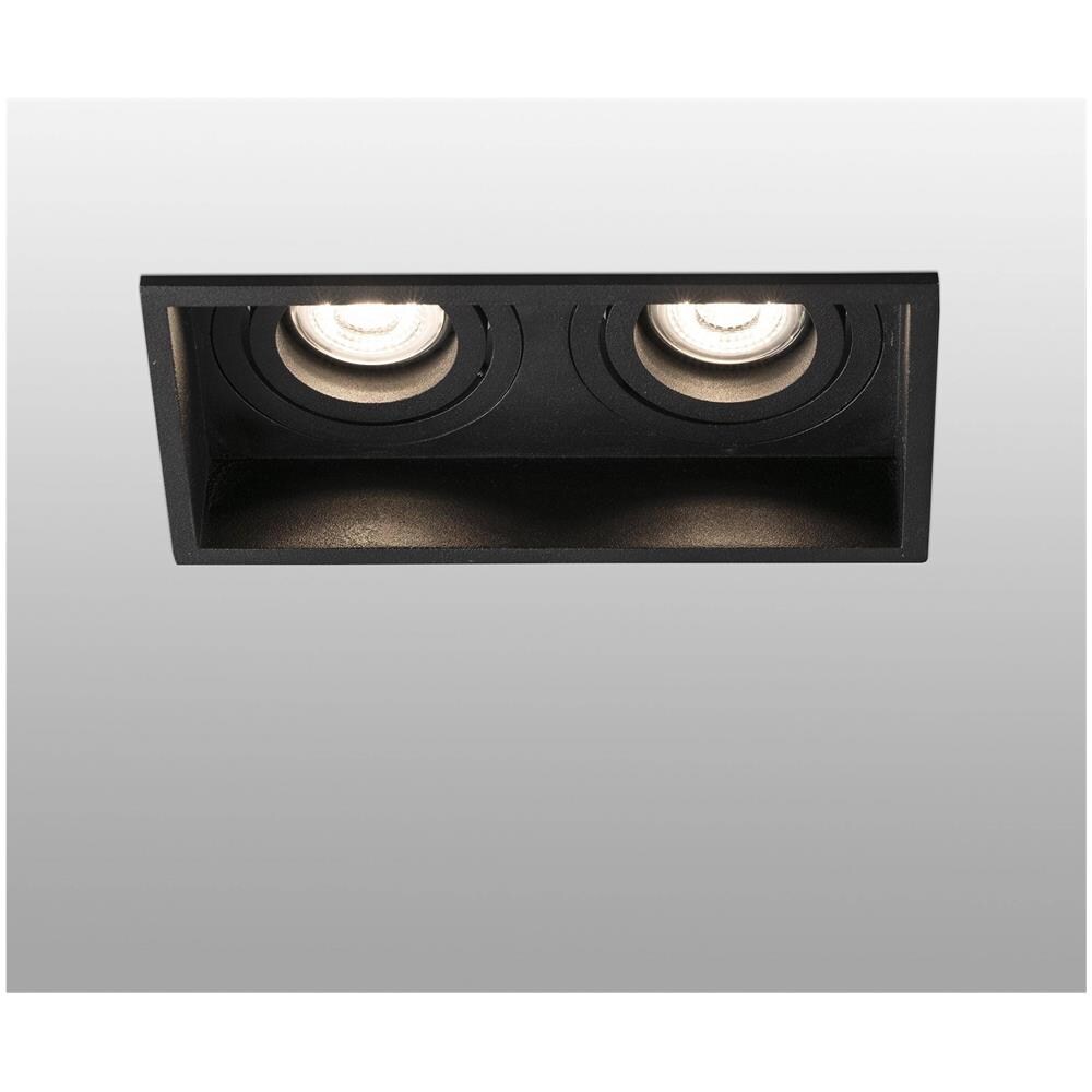 Downlight Quadrato Inclinabile Nero 2 Luci, Gu10 - Foto 1