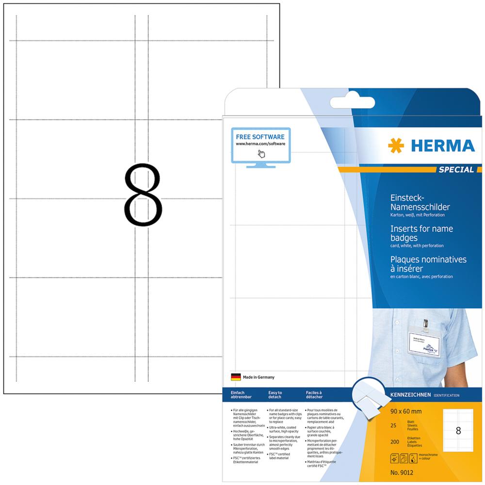 9012, Bianco, Non-adhesive printer label, A4, Cartoncino, Laser / Inkjet, Rettangolo - Foto 1