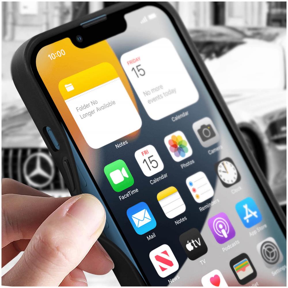 Cover In Pelle Mercedes Amg Per Iphone 13 Mini Con Logo Mercedes Nera - Foto 2