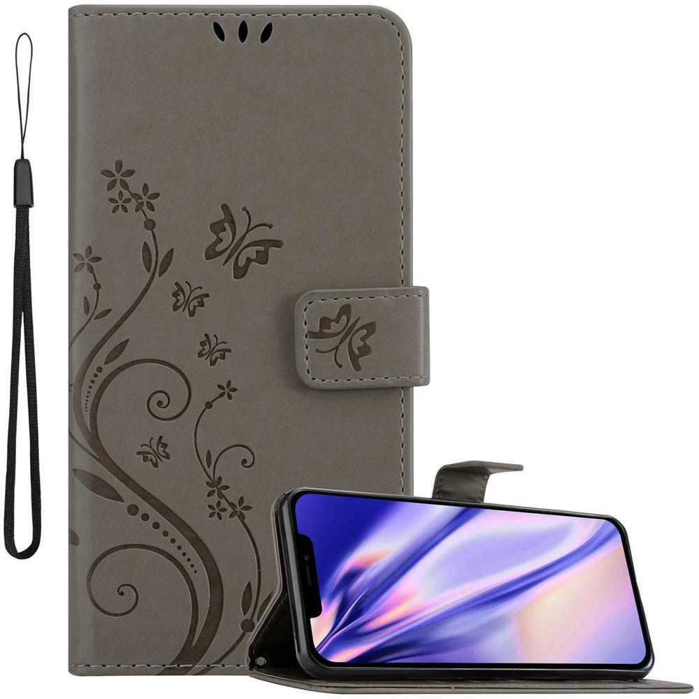 Cadorabo Custodia Compatibile Con Apple Iphone 13 Mini In Grigio Fiore - Coperchio Protettivo In Design Floreale Con Chiusura Magnetica, Funzione Stand E Slot Per Carte - Foto 1