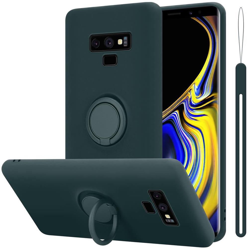 Custodia Compatibile Con Samsung Galaxy Note 9 In Liquid Verde - Coperchio Protettivo In Silicone Tpu Flessibile Con Anello - Foto 1