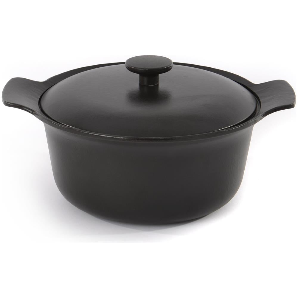 Pentola Con Coperchio Ghisa Nera 24cm - Ron - Foto 1