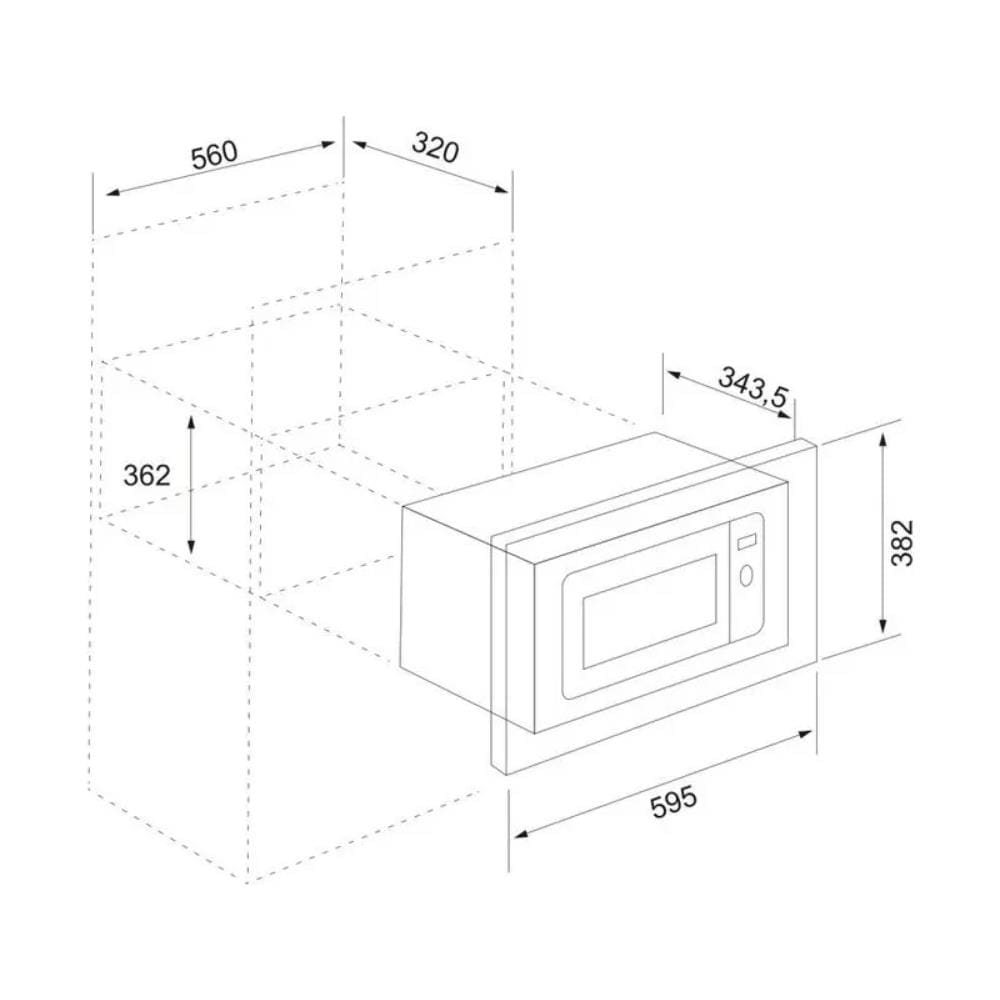 Forno Microonde da Incasso MW9025 con Grill Capacità 34 Litri Potenza 1550 Watt Colore Nero Acciaio Inox - Foto 3