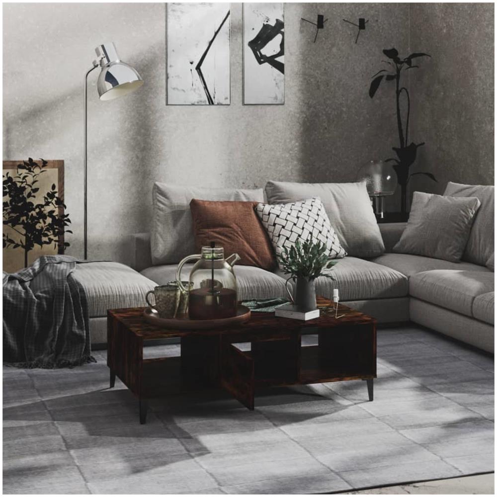 Tavolino da Salotto Rovere Fumo 103,5x60x35cm in Truciolato - Foto 3