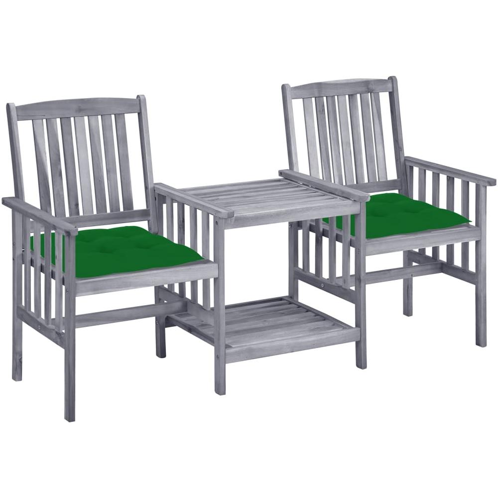 Sedie Da Giardino Con Cuscini E Tavolino In Massello Di Acacia - Foto 1