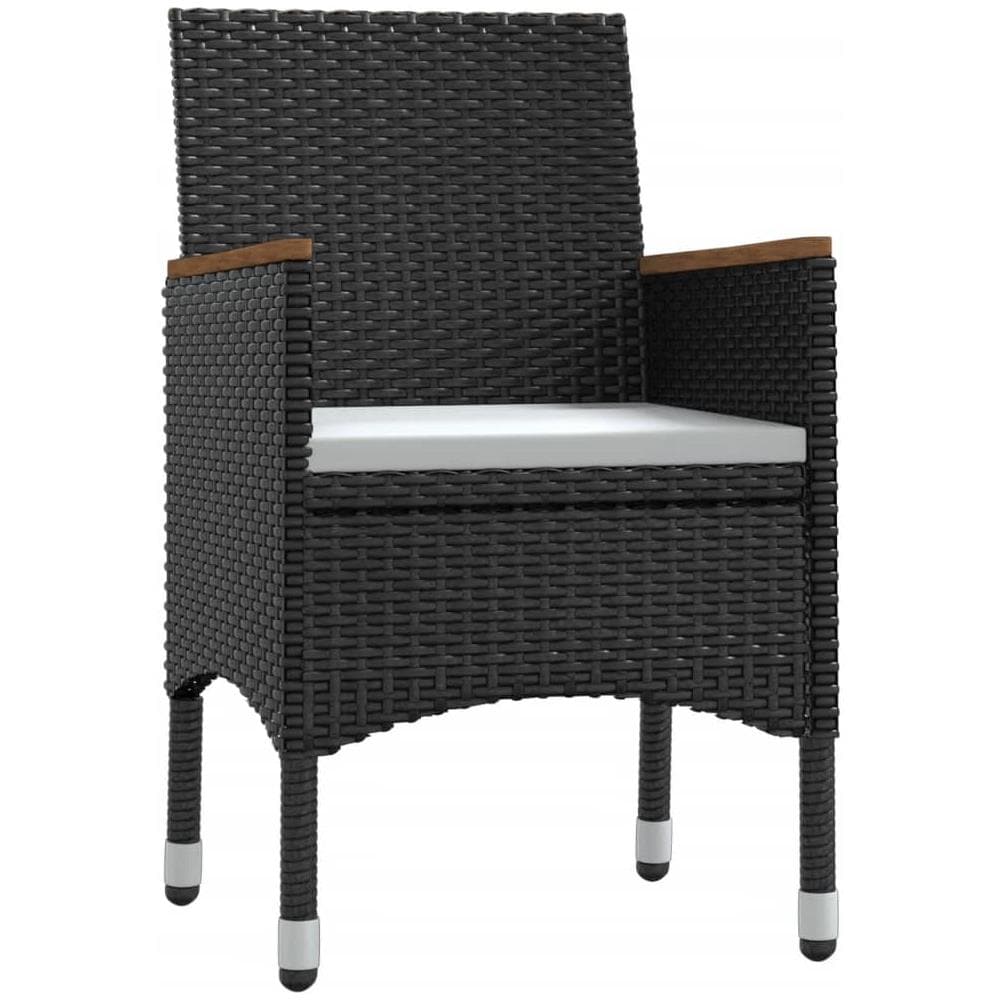 Set Mobili Da Pranzo Per Giardino 5 Pz Con Cuscini Nero - Foto 3