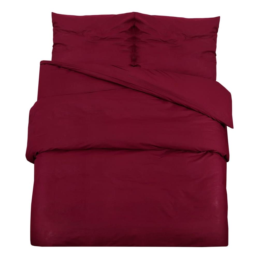 Set Copripiumino Bordeaux 155x220 Cm In Microfibra Leggera - Foto 2