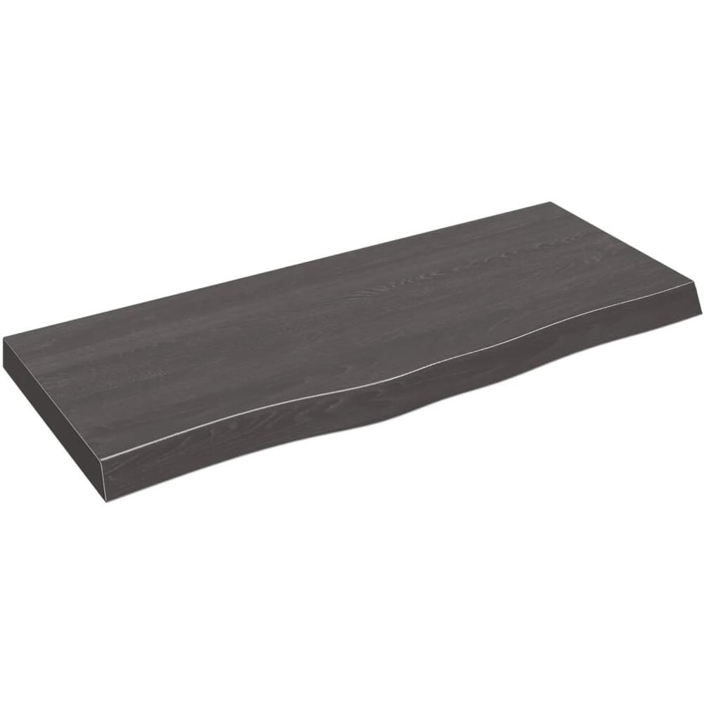 Ripiano Marrone Scuro 100x40x (2-6) cm Massello Rovere Trattato - Foto 1