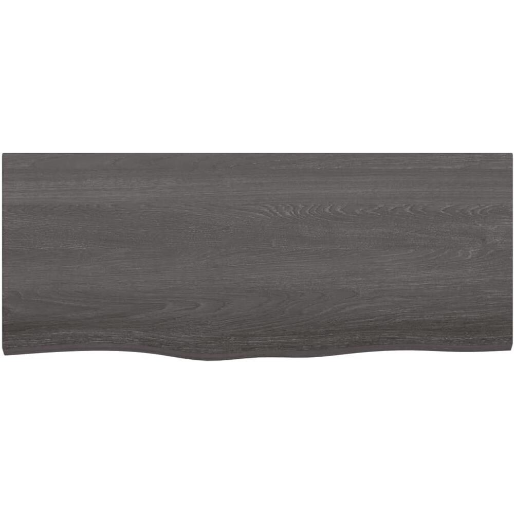 Ripiano Marrone Scuro 100x40x (2-6) cm Massello Rovere Trattato - Foto 2