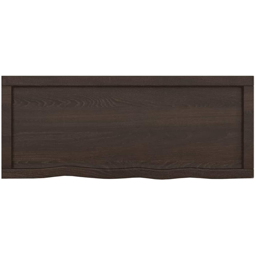 Ripiano Marrone Scuro 100x40x (2-6) cm Massello Rovere Trattato - Foto 6