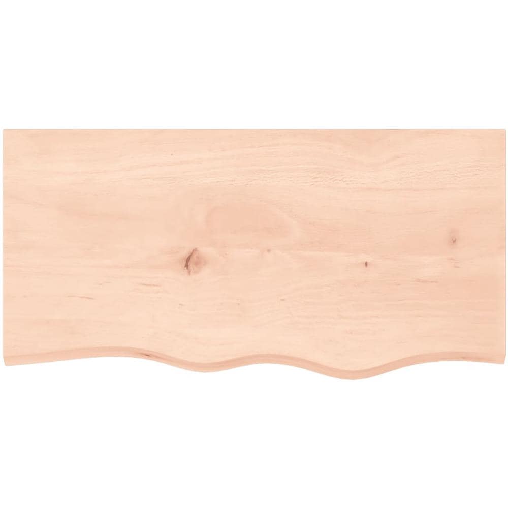 Ripiano a Parete 80x40x (2-6) cm Massello Rovere Non Trattato - Foto 2