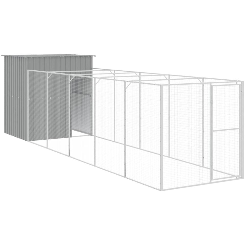 Casetta Cani Corsa Grigio Chiaro 165x659x181 Cm Acciaio Zincato - Foto 1