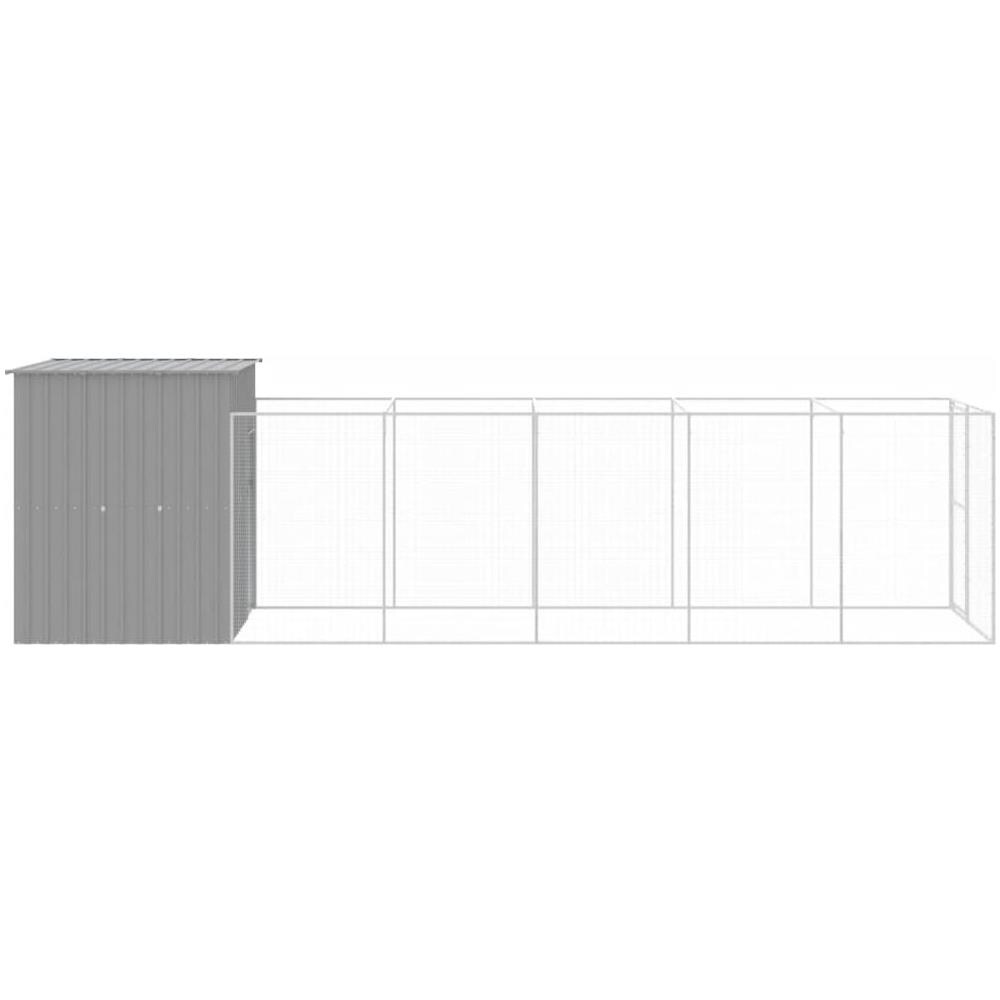 Casetta Cani Corsa Grigio Chiaro 165x659x181 Cm Acciaio Zincato - Foto 7