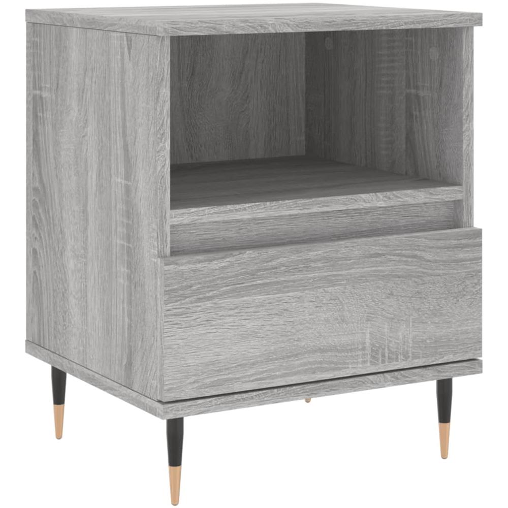 Comodino Grigio Sonoma 40x35x50 Cm In Legno Multistrato - Foto 2