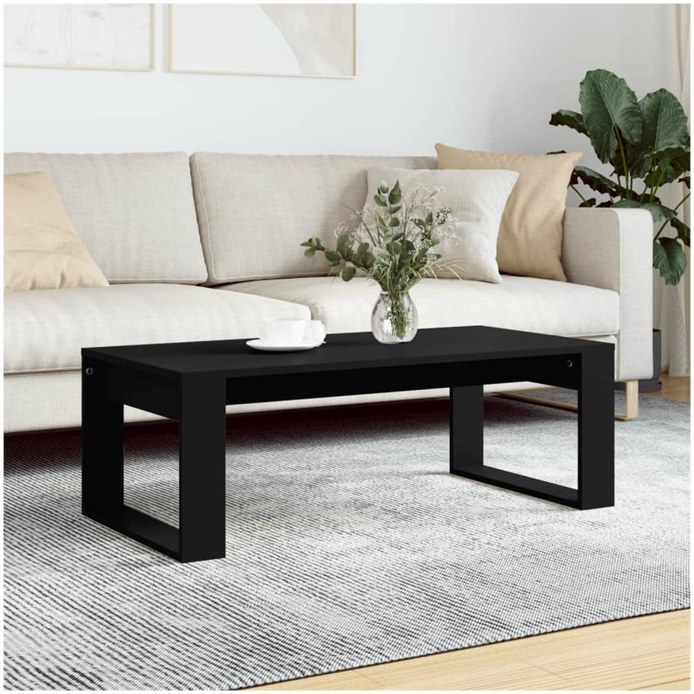 Tavolino Da Salotto Nero 102x50x35 Cm In Legno Multistrato - Foto 1