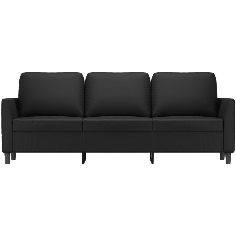 Divano A 3 Posti Nero 180 Cm In Similpelle - Foto 3