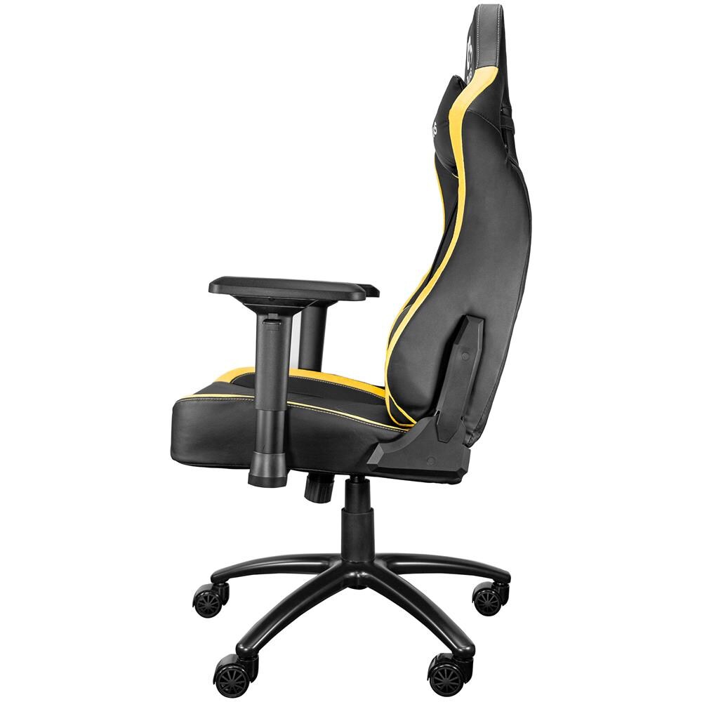 Sedia da gaming Vulture farfalla nera /gialla, 4D, base in metallo, ruote in nylon - Foto 2