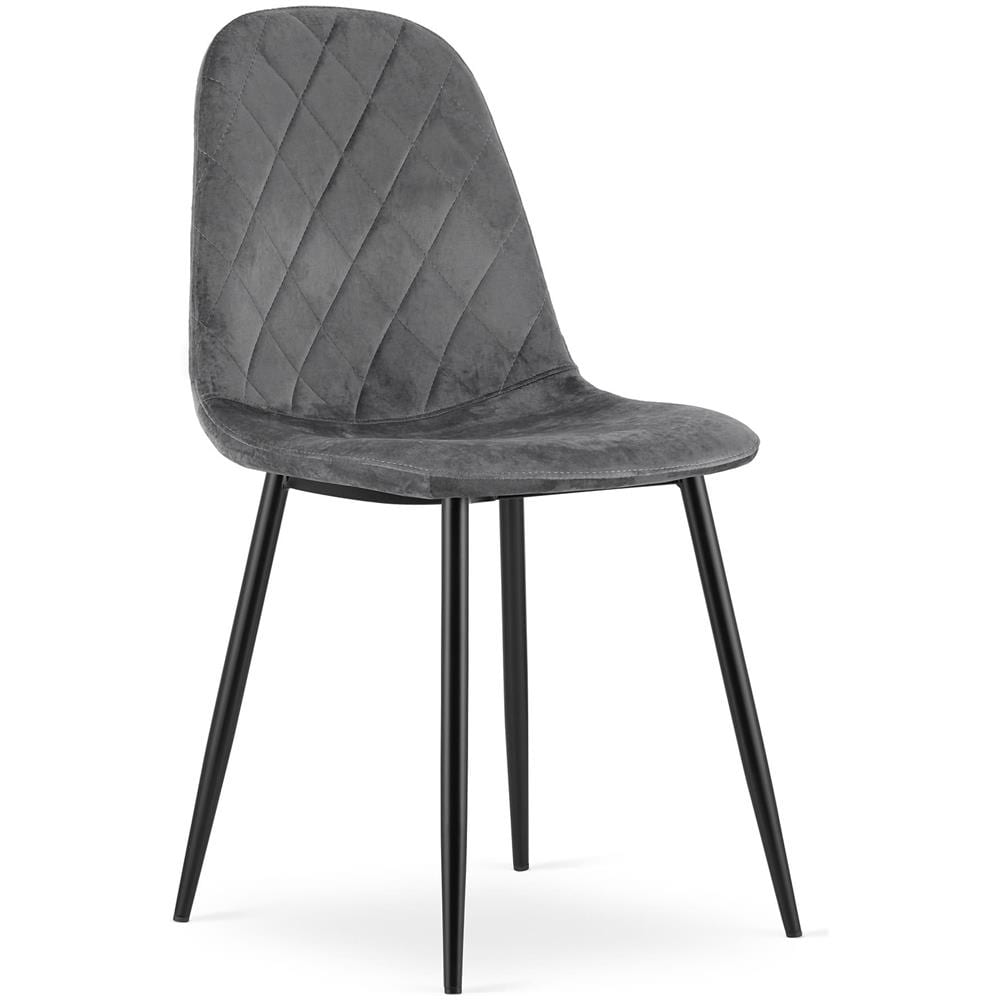 Sedia DAPI in velluto grigio scuro con gambe in metallo x1 - Foto 1