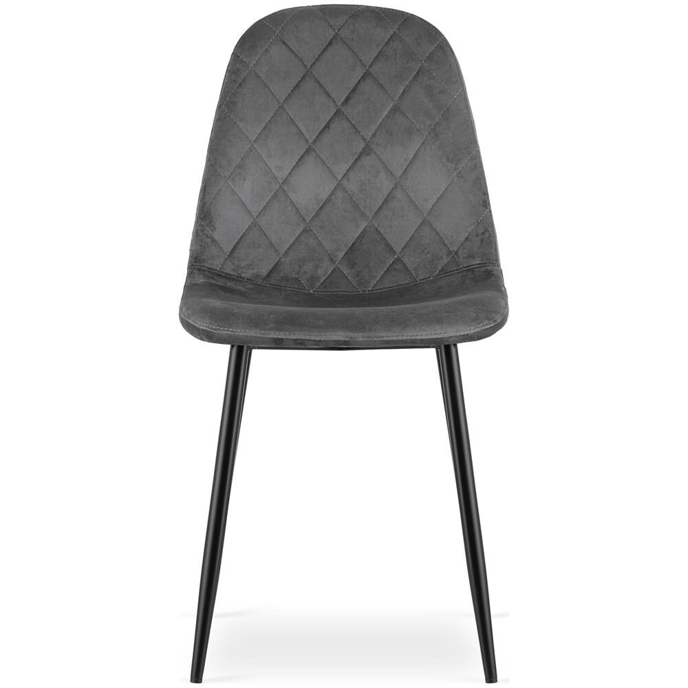 Sedia DAPI in velluto grigio scuro con gambe in metallo x1 - Foto 2