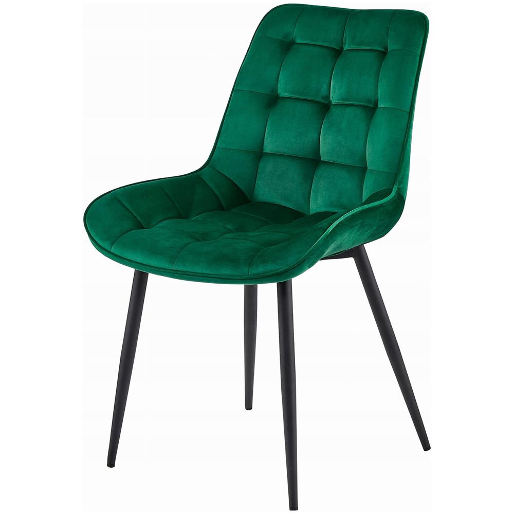 Sedia BERA - Velluto verde scuro con gambe nere - Foto 6