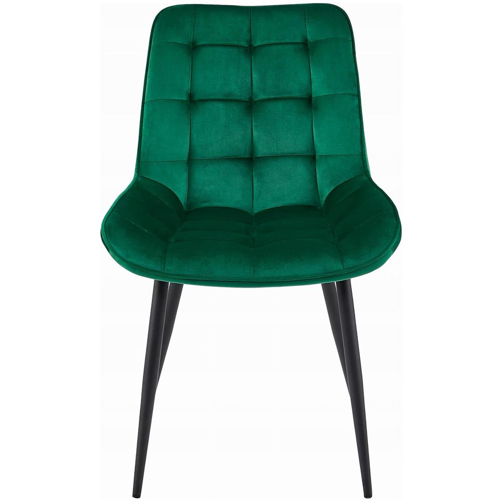 Sedia BERA - Velluto verde scuro con gambe nere - Foto 2