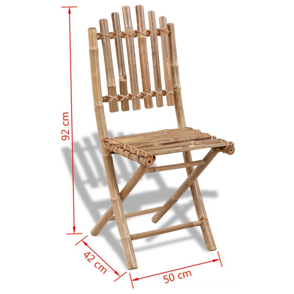 Sedie da Giardino Pieghevoli 2 pz in Bambù - Foto 15