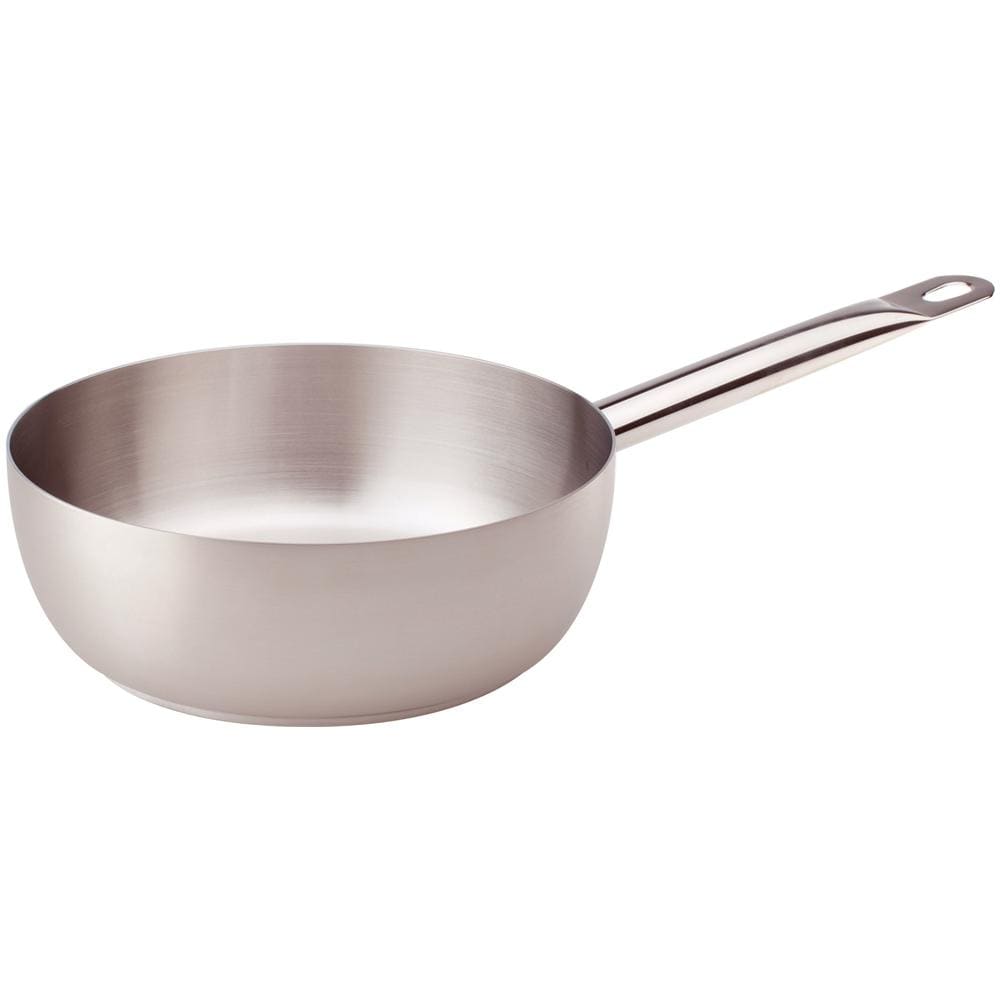 Casseruola Conica In Acciaio Inox Per Induzione Con Manico Tubolare Inox - Diametro Cm 22 - Altezza Cm 7-capacità Lt 2,2 - Foto 1