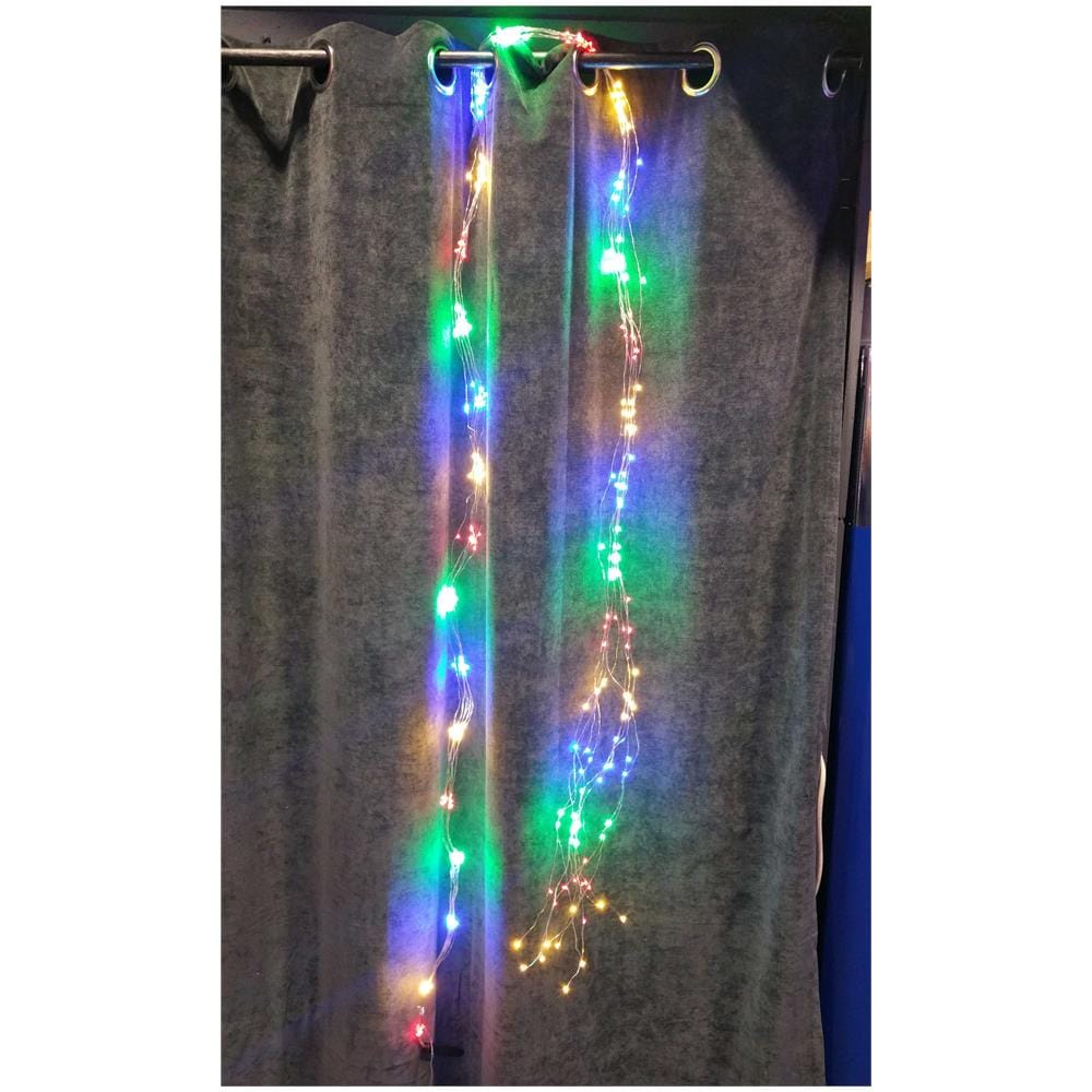 100 Microled Multicolor Cascata 100cm Luci Di Natale Addobbi Decorazioni - Foto 1