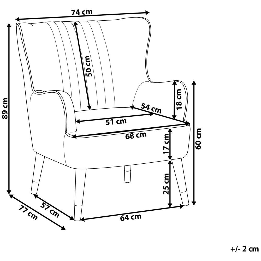 Sedia Wingback In Velluto Blu Varberg - Foto 2