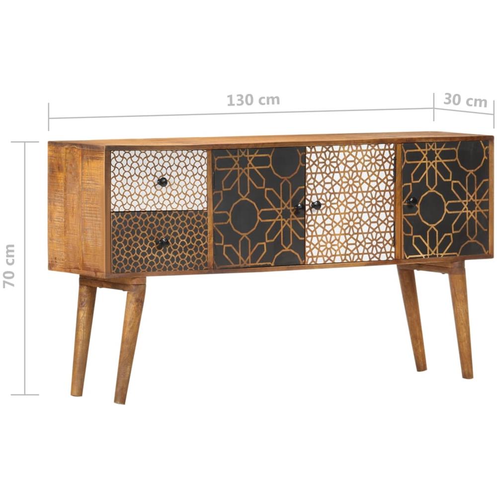 Credenza Con Motivo Stampato 130x30x70 Cm In Massello Di Mango - Foto 15
