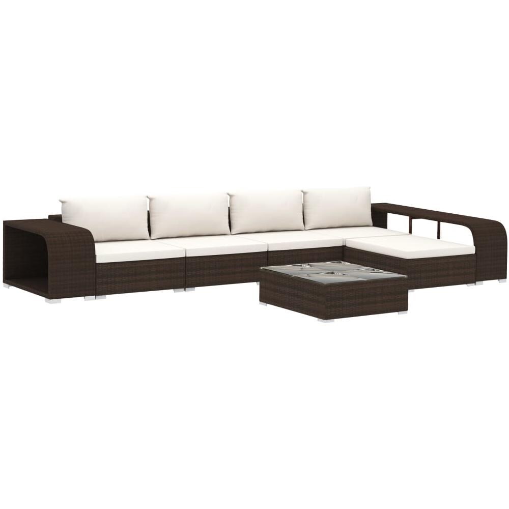 Set Divani Da Giardino 8 Pz Con Cuscini In Polyrattan Marrone - Foto 2